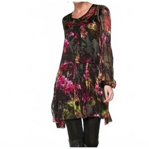 NEW BEATE HEYMANN peony dress in black/pink